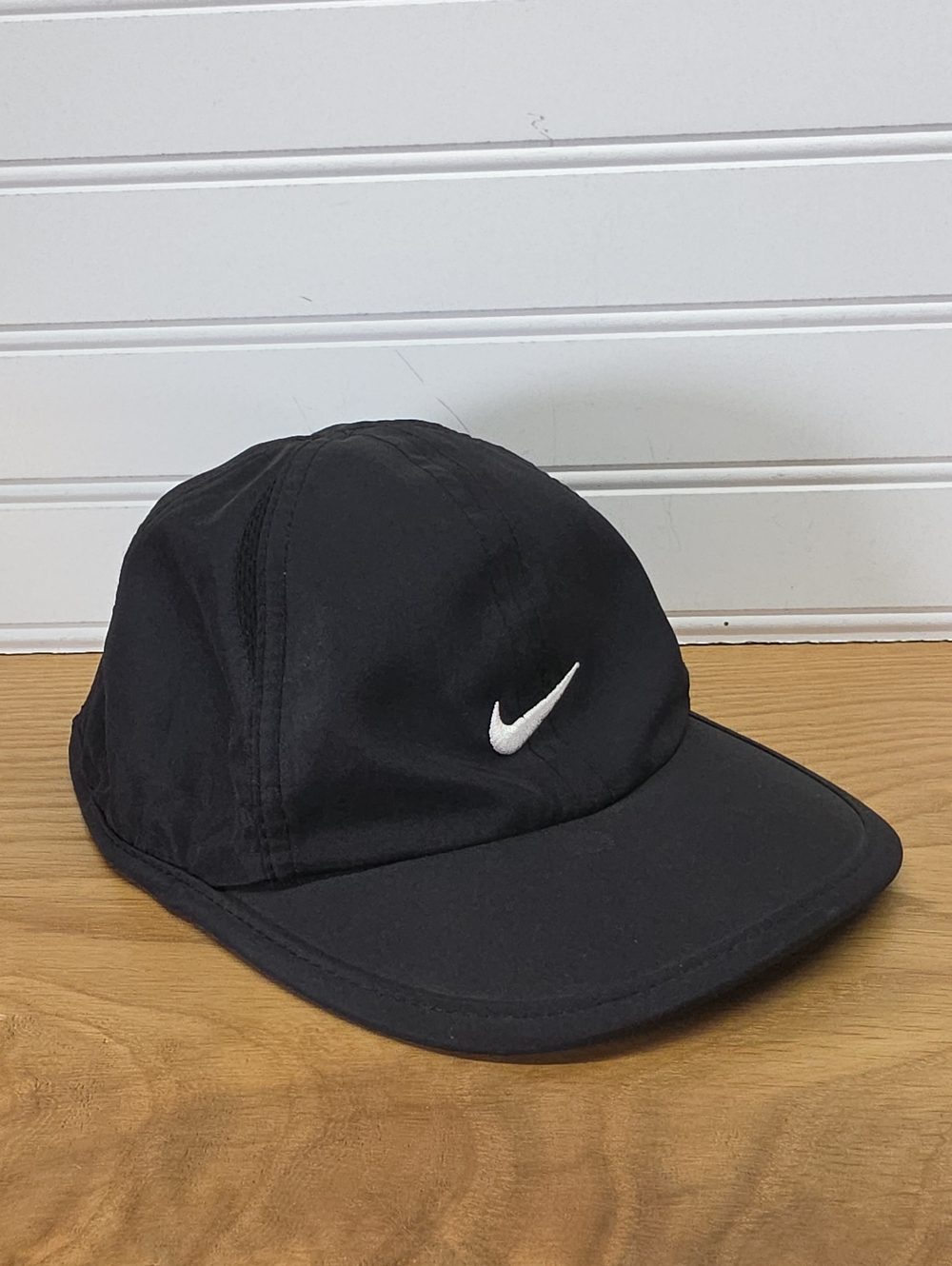 Nike Toddler  Featherlight Dri-Fit Black Cap with White Swoosh